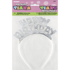 Prismatic Silver Happy Birthday Headband