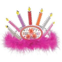 Light-Up Birthday Candle Tiara w/Marabou