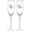 Toasting Glasses Mr. & Mrs. Clear Glass