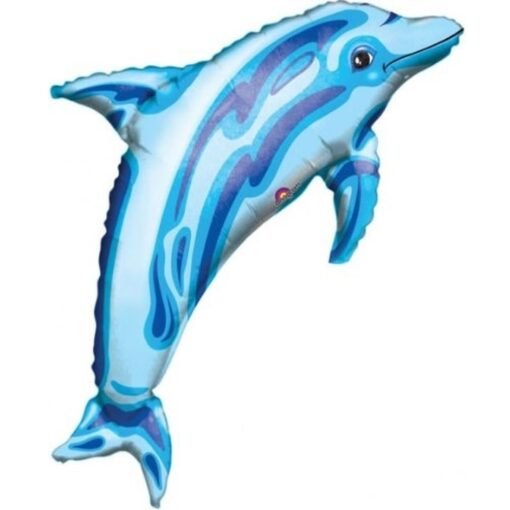 37&Quot; Shp Blue Dolphin Jumbo Foil Balloon