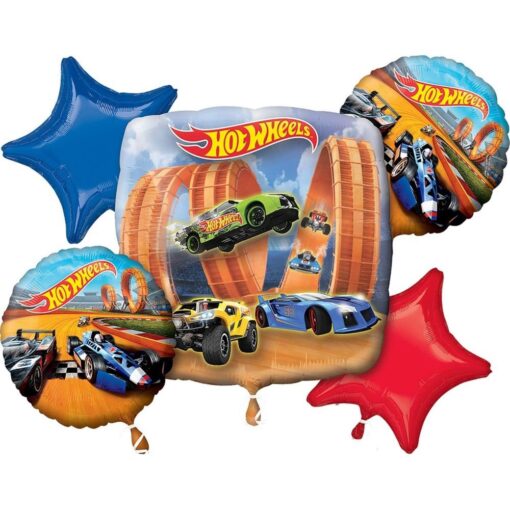Bqt Hot Wheels Foil Balloons 5Pcs