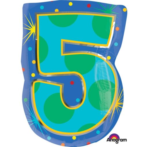 20&Quot; Shp #5 Confetti Dots Foil Balloon