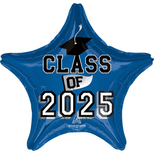 19&Quot; Str Class Of 2025 Blue Foil Balloon