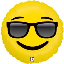 18" RND Emoji Sunglasses Foil Balloon
