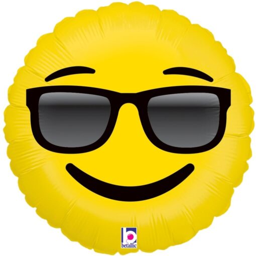 18&Quot; Rnd Emoji Sunglasses Foil Balloon