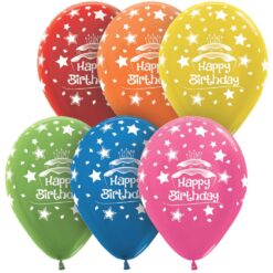 11" PRT Birthday Cake Astd Latex Balloons 50CT