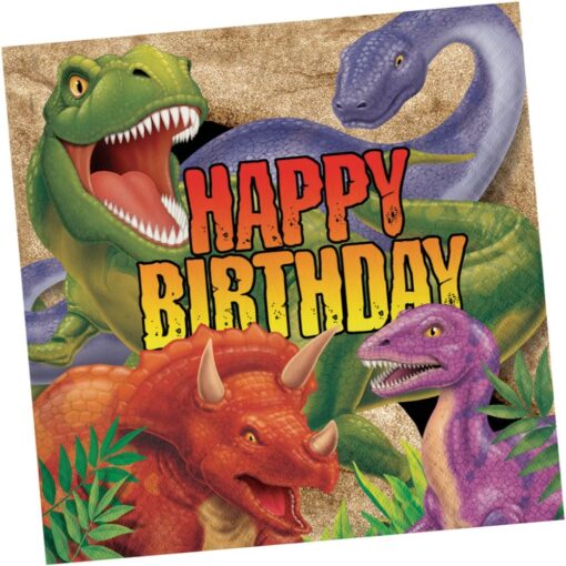 Dino Blast Napkins Lunch Bday 3P 16Ct