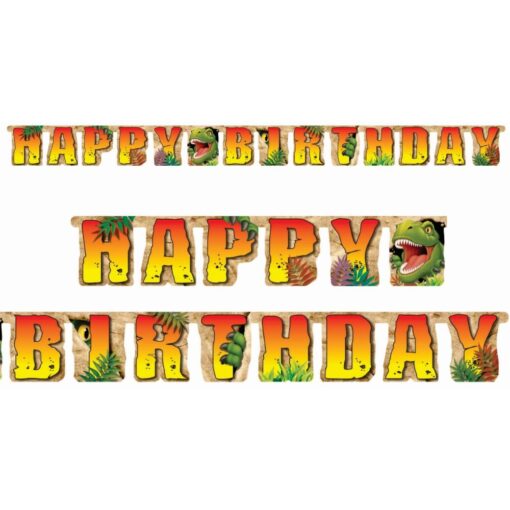 Dino Blast Large Jointed Birthday Banner 7.23 Ft
