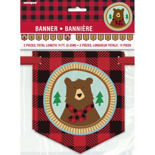 Plaid Lumberjack Birthday Banner 11Ft