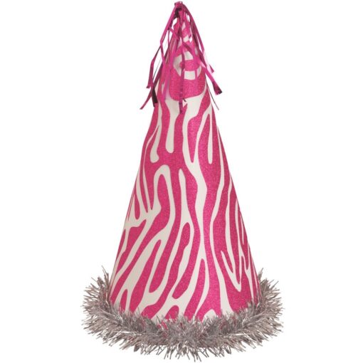 Pink Zebra Glitter Hat 13&Quot; Ea