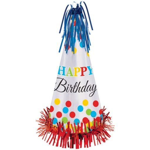 Happy Bday Foil Fringe Party Hat 13&Quot;
