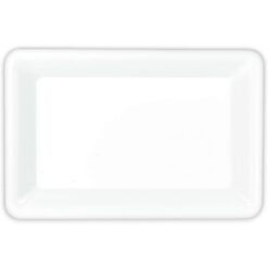 Tray White Plastic 9.2" x 14.2"