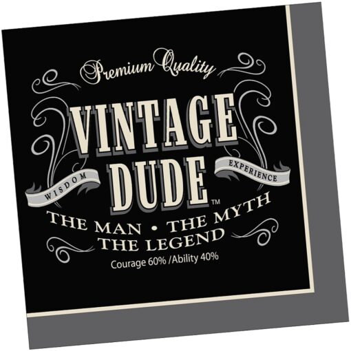 Vintage Dude Napkins Beverage 3P 16Ct