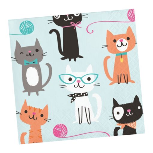 Purr-Fect Party Napkins Beverage 16Ct
