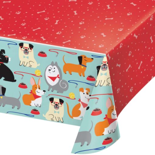 Dog Party Plastic Table Cover 54X102