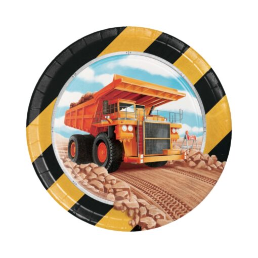 Big Dig Construction Plates 7&Quot; 8Ct