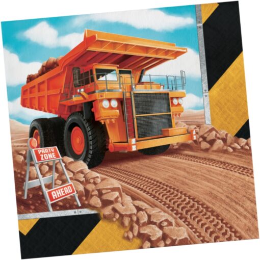 Big Dig Construction Napkins Lunch 16Ct