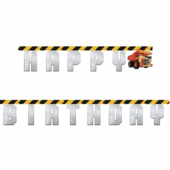 Big Dig Construction Large Jointed Birthday Banner