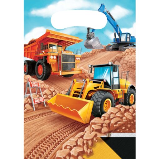Big Dig Construction Treat Or Favor Bags 8Ct
