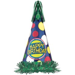 Happy Birthday Foil Fringe Party Hat 13" EA