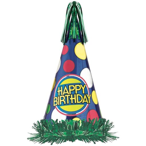 Happy Birthday Foil Fringe Party Hat 13&Quot; Ea