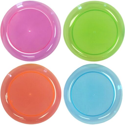 Neon Plates Plastic Astd Colors Rnd 9&Quot; 20Ct