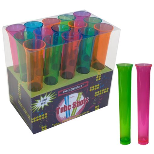 Tube Shots, 1.5Oz Astd Neon 15Ct