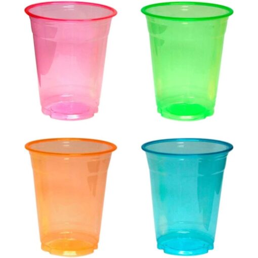 Neon Party Cups Soft Plastic Astd Colors 16Oz 20Ct