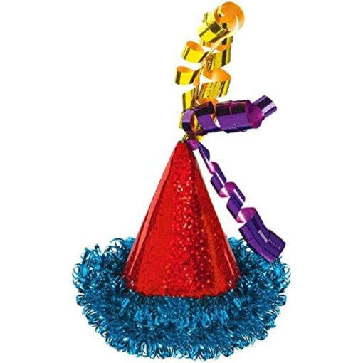 Mini Cone Hat Bright Birthday Hair Clip