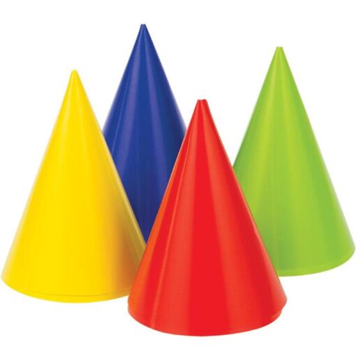 Multicolor Mini Cone Party Hats 8Ct