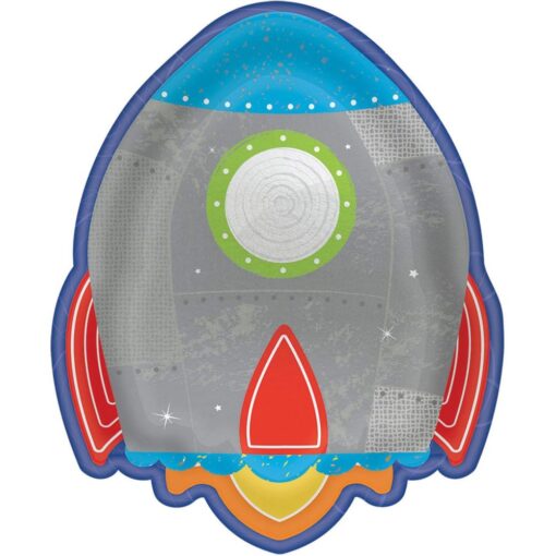 Blast Off Bday Rocket Shp Plates 7&Quot; 8Ct