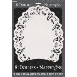 Doilies White Paper Oval 10.5"x13.5" 8CT