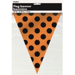 Orange/Black Dots Flag Banner 12Ft