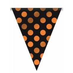 Orange/Black Dots Flag Banner 12FT