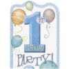 1St Birthday Blue Balloons Invites 8Ct