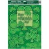 St Pats Clover Wndow Cling Sht