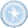 18'' Rnd Dove Cross Blue Foil Balloon