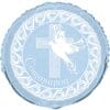 18&Quot; Rnd Cross Blue Com Foil Balloon