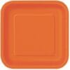 Pumpkin Orange Plates Sqr 7&Quot; 16Ct