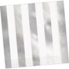 Silver Metallic Stripe Napkins Lunch 16Ct