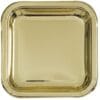 Gold Foil Plates Sqr 7&Quot; 8Ct
