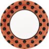 Orange w/Black Dots Plates 9" 8CT