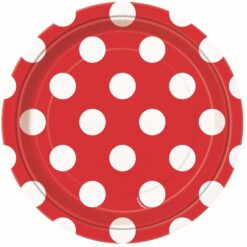 Ruby Red w/White Dots Plates 7" 8CT