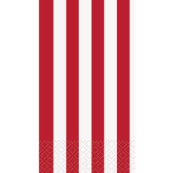 Red/White Stripe Napkins Dinner/Guest 16CT