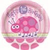 1St Birthday Pink Ladybug Plates 9&Quot; 8Ct