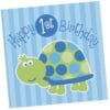 1St Birthday Turtle Napkins Beverage 16Ct