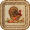 Rustic Turkey Plate Sqr 9&Quot; 8Ct