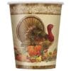 Rustic Turkey Cups Hot/Cold 9Oz 8Ct