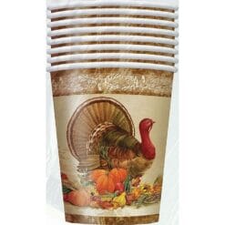 Rustic Turkey Cups Hot/Cold 9oz 8CT