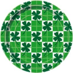Clover Check Plates RND 9" 8CT